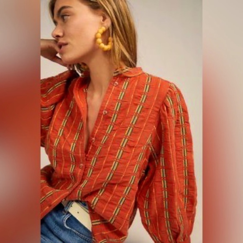 Anthropologie Pilcro Bella Femme Button Down, NWT, M